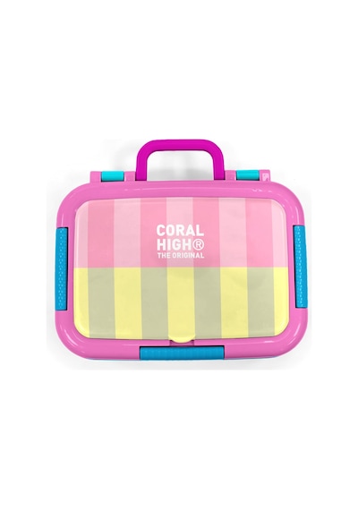 Coral High Kids Pembe Sarı Çizgi Desenli Paslanmaz Çelik Beslenme Kabı 39123 Sarı