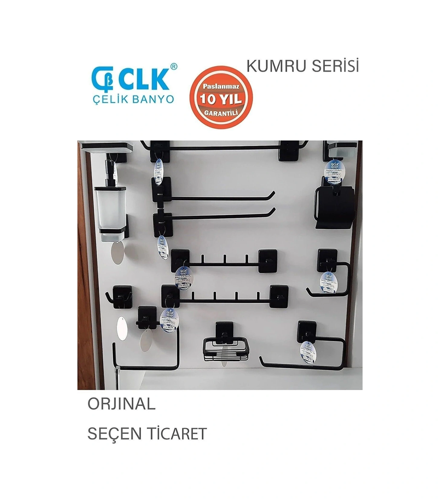 Çelik Banyo Paslanmaz Pirinç Kumru Mat Siyah Yuvarlak Havluluk Siyah