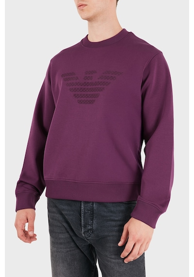 Emporio Armani Logolu Pamuklu Regular Fit Bisiklet Yaka Sweat Erkek Sweat Em006841 Af10013 Ma174 Mor