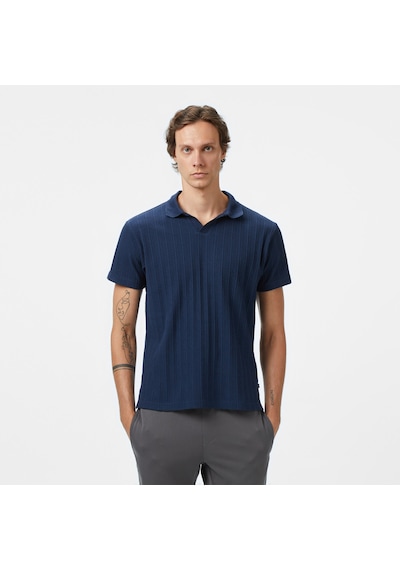 Nautica Erkek Lacivert Classic Fit Polo Yaka T-shirt Düz K55560t Lacivert