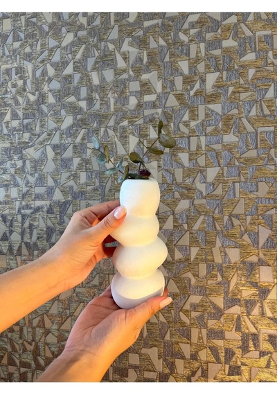 Taş Yığını Vazo Dekor Ev Hediye Süs Sevgili Aşk Çiçek Bubble