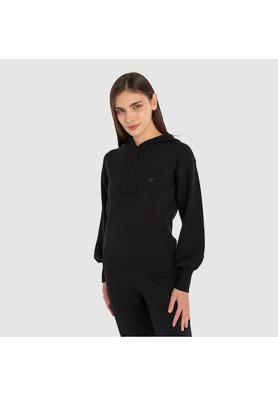 Hummel Jode Knit Kadın Siyah Kapüşonlu Sweatshirt Siyah