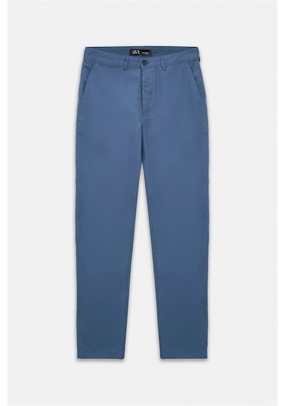 Süvari Saks Mavi Slim Düz Düz Normal Bel Casual Pantolon Spn2020500007-m05