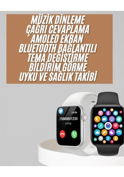Mey İthalat 1.83 İnç Akıllı Saat Android Ve İos Uyumlu Çağrı Cevaplayabilen Adımsayar Gps Takibi