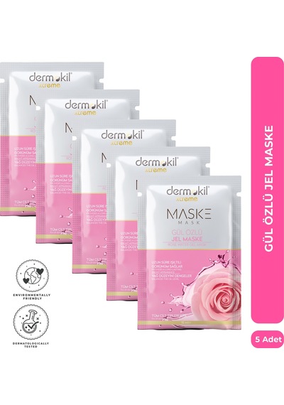 Dermokil Aydınlatıcı Gül Özlü Jel Maske 15 Ml X 5 Adet