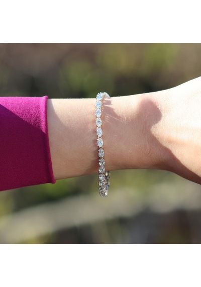 Mini Elips Su Yolu Sky Diamond Gümüş Bileklik Gümüş