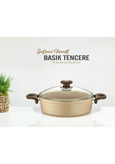 Gülsan Safran Granit Tencere Basık Pilav Tenceresi 22 CM