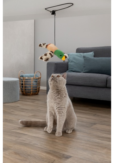 Kedi İpli - Asmalı Peluş Kuş 13 Cm / 175 Cm