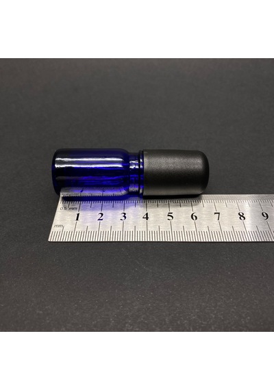 5 Ml Mavi Cam Roll-on Şişe , Siyah Bilyeli Kapaklı , Cam Esans Şişesi X 3 Adet