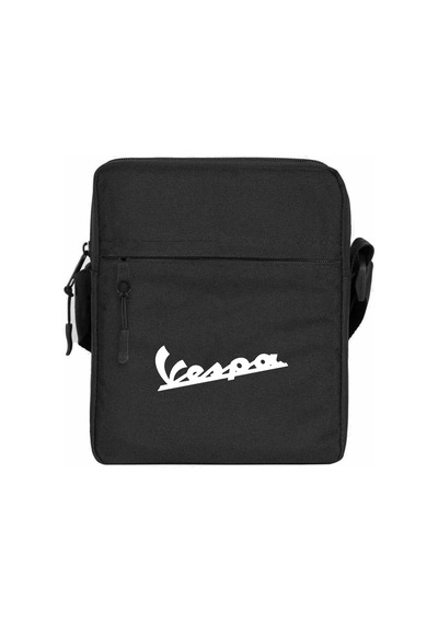 Vespa Logo 3 Siyah Omuz Çantası