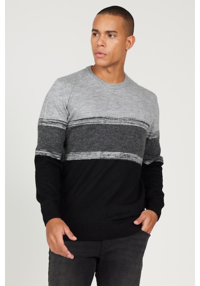 AC&Co / Altınyıldız Classics Erkek Grı-sıyah Standart Fit Normal Kesim Bisiklet Yaka Triko Kazak Gri - Siyah AC&Co / Altınyıldız Classics Erkek Grı-sıyah Standart Fit Normal Kesim Bisiklet Yaka Triko Kazak Gri - Siyah