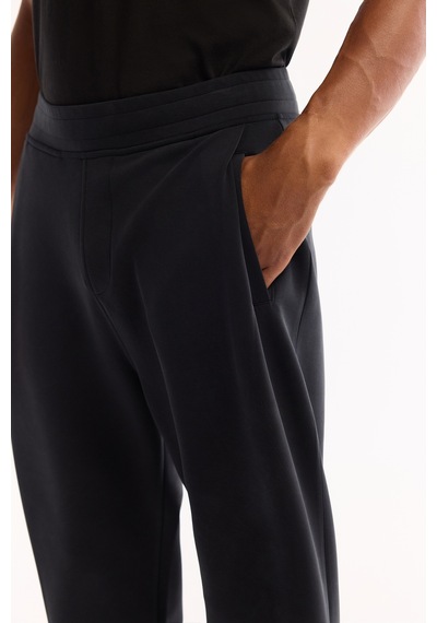Avva Erkek Siyah Beli Lastikli Soft Touch B-stretch Teknik Kumaş Comfort Fit Eşofman Altı A52y3415
