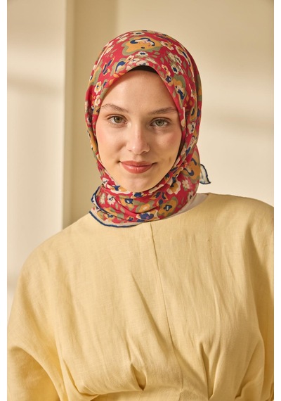 Silk Home Soft Eşarp 73090-06 Fuşya, Sisli Yeşil, Gece Mavi, Yanık Sarı