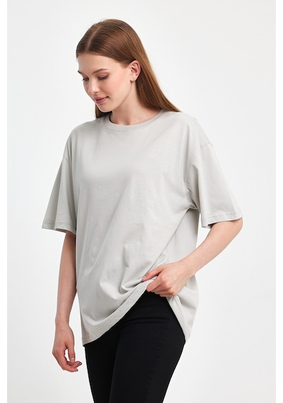 Odda Kadın Oversize Tişört P-009408 Gri