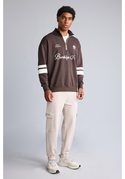 Defacto Nba Brooklyn Nets Standart Fit Kargo Cepli Jogger Eşofman Altı H9641ax26aubg816 Bej-bg816