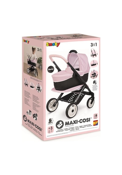 Smoby Maxi-cosi&quinny 3'ü 1 Arada Oyuncak Bebek Arabası - Pembe 253121