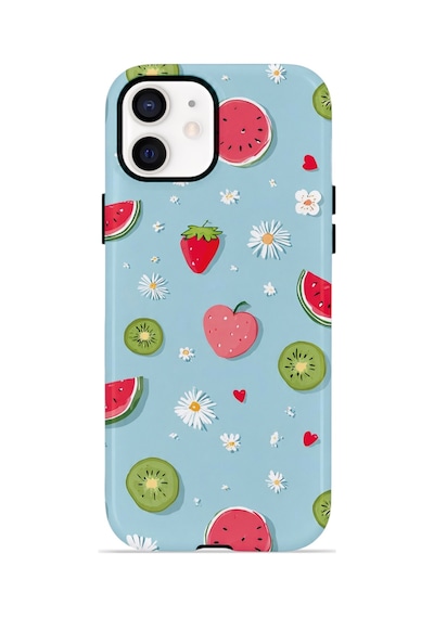 Apple iPhone Uyumlu 11 Vorian Çift Katmanlı Magsafe Kılıf Fruit Confetti Sky