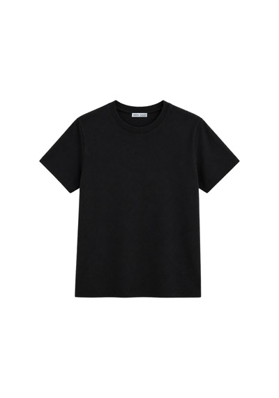 Vadon 1009 Kadın Pamuklu Regular Fit Bisiklet Yaka Yumuşak Dokulu Kısa Kollu Basic T-shirt Siyah
