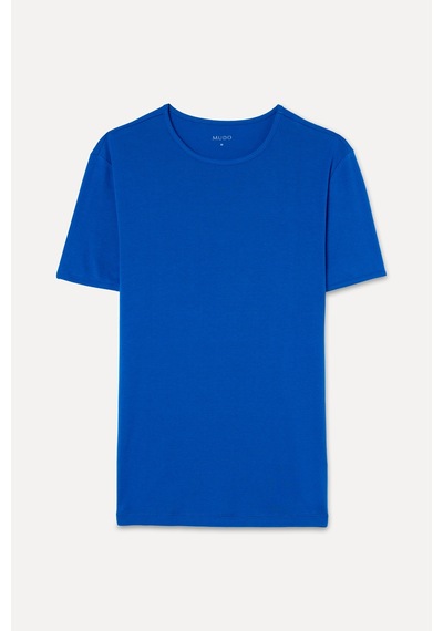 Mudo Erkek Erkek Mavi Bisiklet Yaka T-shirt 1267101