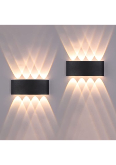 2 Adet 15 Watt, Amber Işık Ledli Çok Kaliteli İç Ve Dış Mekan Aydınlatma Armatürü Bahçe Duvar Apliği Amber