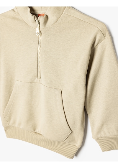 Koton Pamuklu Eşofman Takımı Sweatshirt Ve Eşofman Altı Şardonlu Bej 5wmb10314tk Ekru