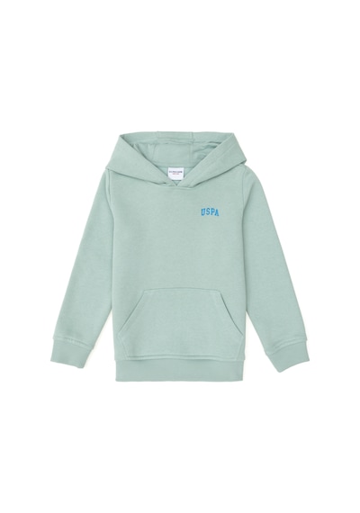 U.S. Polo Assn. Erkek Çocuk Su Yeşili Basic Kapüşonlu Sweatshirt 50295161-VR048
