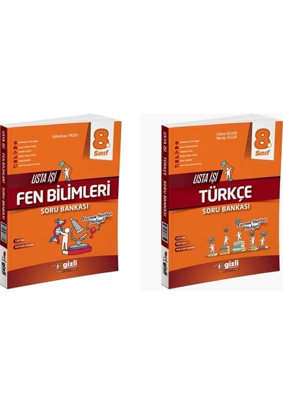 Gizli 2025 8. Sınıf Lgs Fen Bilimleri + Türkçe Usta İşi Soru + Kavram Haritası Seti 2 Kitap