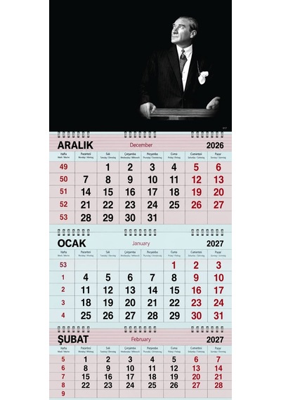 2027 Yılı Gemici Takvimi ---atatürk ,aydınlığa Çıkan Yol