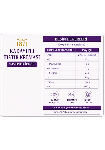 Kadayıflı Fıstık Kreması %15 Antep Fıstığı 200 G