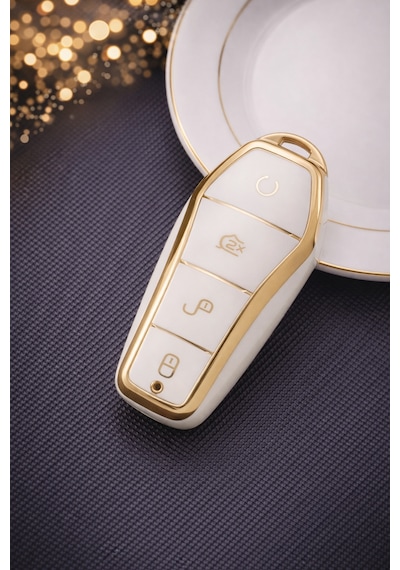 Byd Han Aksesuar Anahtar Kılıfı Beyaz-gold