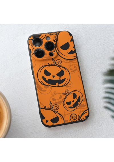 "Apple Uyumlu iPhone 11 12 13 Pro Max - Pumpkin Spice Cadılar Bayramı Baskısı İle Şok Geçirmez Silikon Telefon Kapağı Grippy Doku İle" For iPhone 7 8 Plus