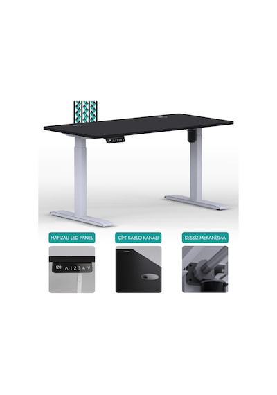 Karr Office O-Flex O1B8 Tek Motorlu Elektrikli Yükseklik Ayarlı Masa - 180X80 - Siyah/B Siyah Karr Office O-Flex O1B8 Tek Motorlu Elektrikli Yükseklik Ayarlı Masa - 180X80 - Siyah/B Siyah