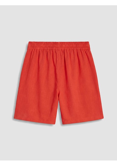 Lcwaıkıkı Classic Kırmızı Yüksek Bel Bermuda Fit Kadın Şort