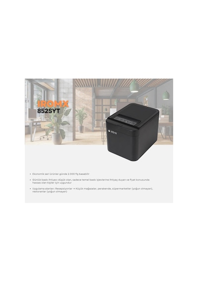 Iromx 852syt Thermal / Otomatik Kesicili Usb+ethernet Slip / Fiş Yazıcı 80mm/siyah