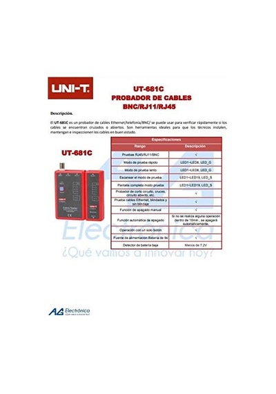 Unı-t Ut681c Network Kablo Test Cihaz