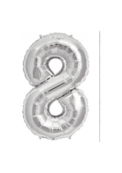 Brokoli Home 8 Numara Folyo Gümüş Balon 100cm 40inç Helyuma Uygu Karışık Renkli