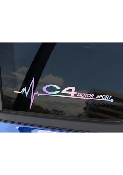 Citroen C4 Yan Cam Sticker Oto Kapı 20 Cm X 7 Cm Renkli