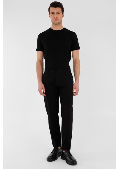 Uki Siyah Comfort Fit Chino Pantolon Siyah