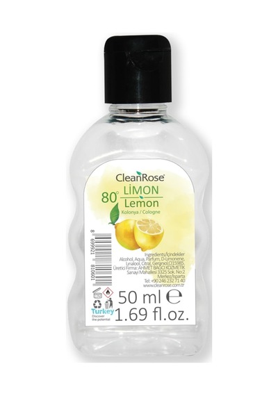 Clean Rose 80 Derece Limon Kolonyası Pet Şişe 50 ML
