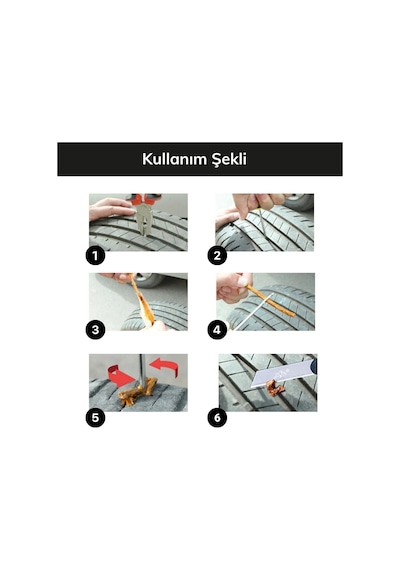 6 Parça Araba Motosiklet Otomobil Bisiklet Lastik Tamir Kiti Araç Bakım Seti 5468