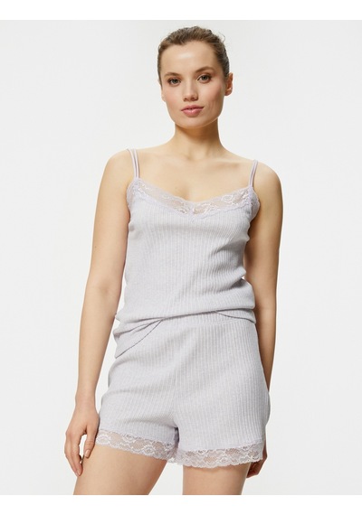Koton Pijama Altı Şort Dantelli Fitilli Normal Lastikli Bel Lila 4slk80014mk 4SLK80014MK358 Lila Koton Pijama Altı Şort Dantelli Fitilli Normal Lastikli Bel Lila 4slk80014mk 4SLK80014MK358 Lila