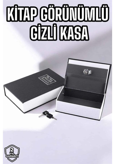 Northcity Büyük Boy Anahtarlı Kitap Görünümlü Gizli Kasa - Çelik Güvenli Saklama