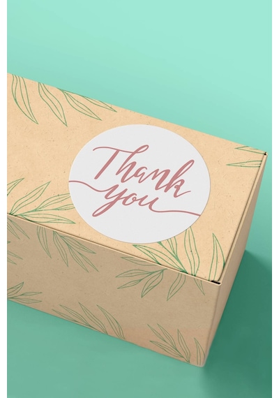 Thank You Renkli Yuvarlak Teşekkür Etiketi Sticker 3x3cm St2089 Çok Renkli