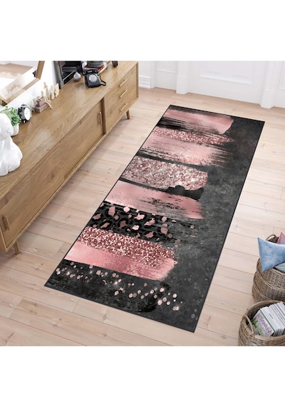 Rovigo Home Dijital Baskı Yıkanabilir Kaymaz Taban Salon Halısı RVG0240 Çok Renkli