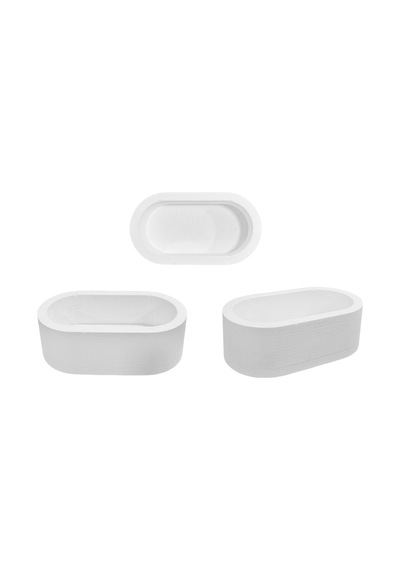 Tahtakale Toptancı Silikon 3d Oval Taş Tozu Saksı Ve Mumluk Kalıbı