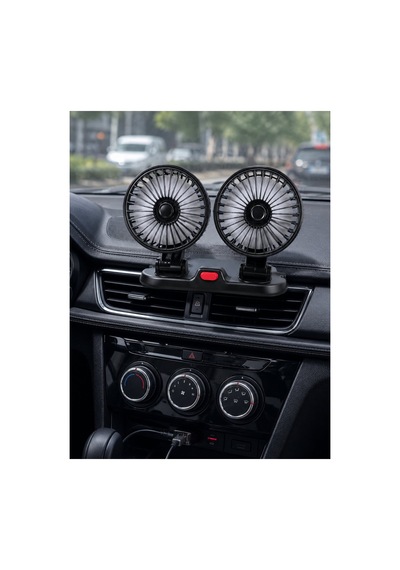Araç Ve Ev Kullanımına Uygun Çift Başlıklı Masaüstü Vantilatör - Hs08378334-4539