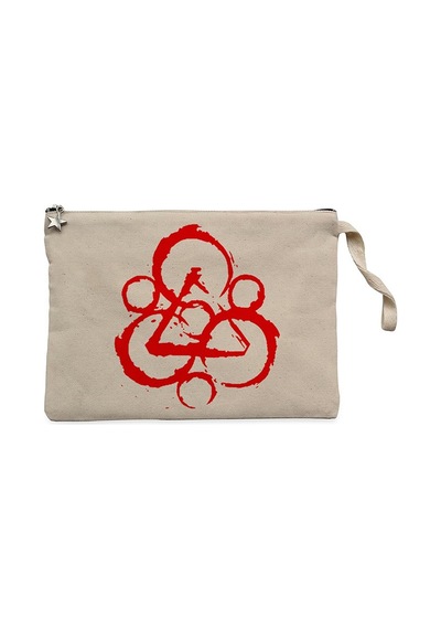 Coheed and Cambria Logo Krem Clutch Astarlı Cüzdan / El Çantası Krem