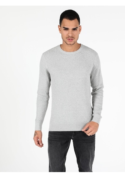 Colin's Slim Fit Bisiklet Yaka Erkek Gri Melanj Kazak CL1051605_Q1.V2_MGA Colin's Slim Fit Bisiklet Yaka Erkek Gri Melanj Kazak CL1051605_Q1.V2_MGA