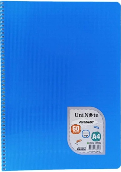 Çınar A4 Colormaxi Spiralli Defter Plastik Kapak Çizgili 60 Yaprak 4 Adet