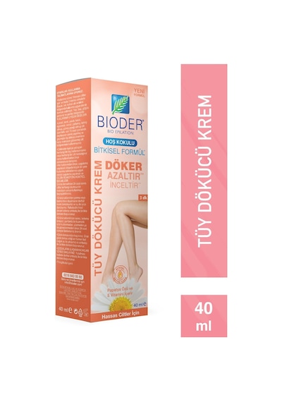 Bioder Tüy Dökücü Krem - Hassas Cilt Papatya Özlü 40 ml Tüy Azaltıcı Etki